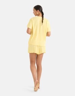 Crinkle T-shirt Geel -Kleding Verkoop 05 1102507 41