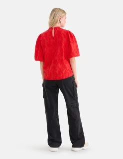 Embroidery Top Rood -Kleding Verkoop 05 1102810 21