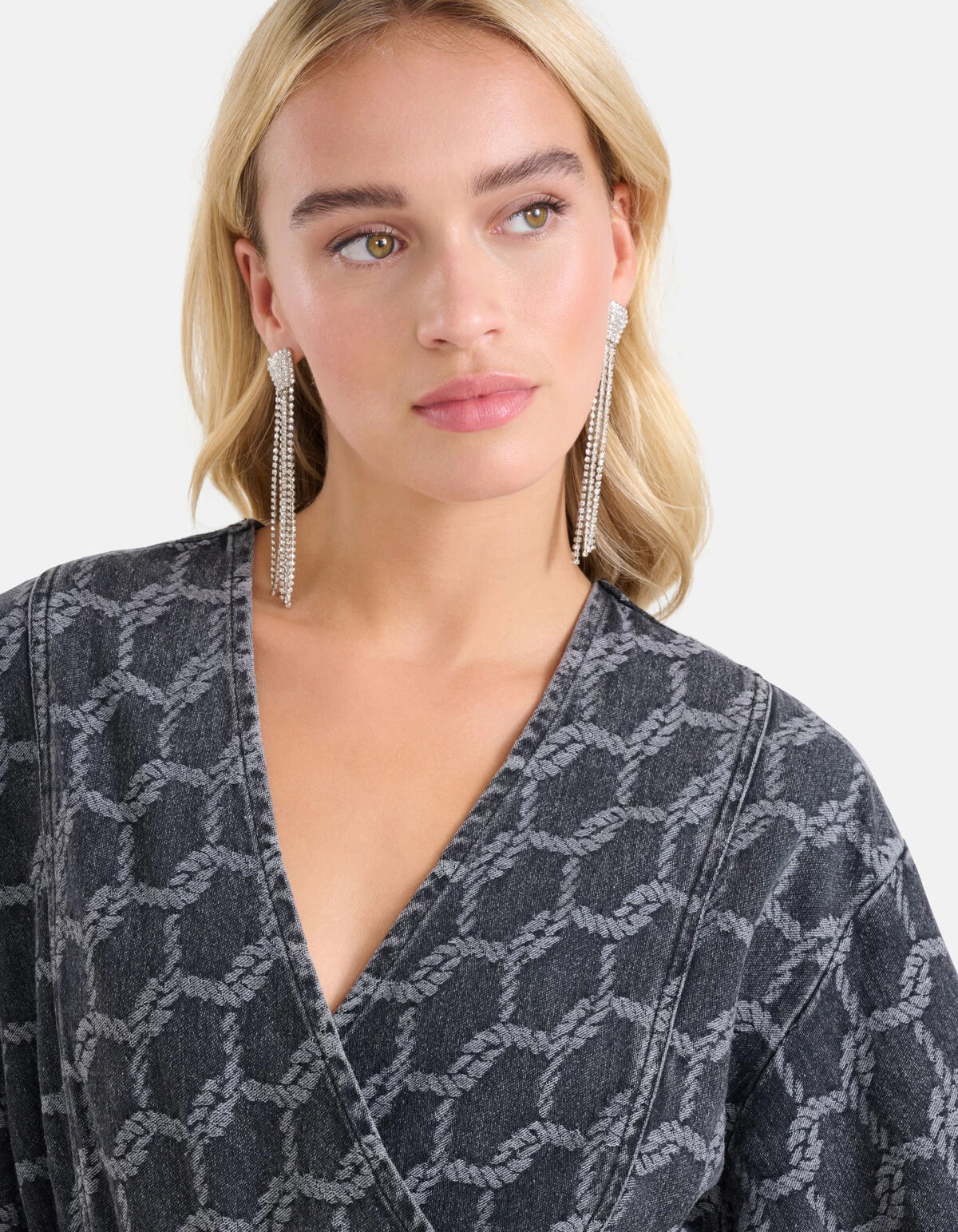 Strass Oorbellen Zilver 2 Strass Oorbellen Zilver - Afbeelding 2