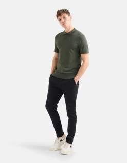 Gebreide Polo Donkergroen