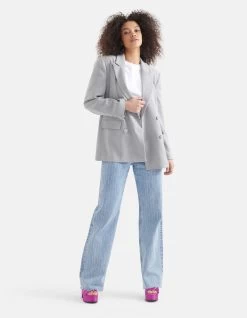 Geborduurde Blazer Lichtgrijs