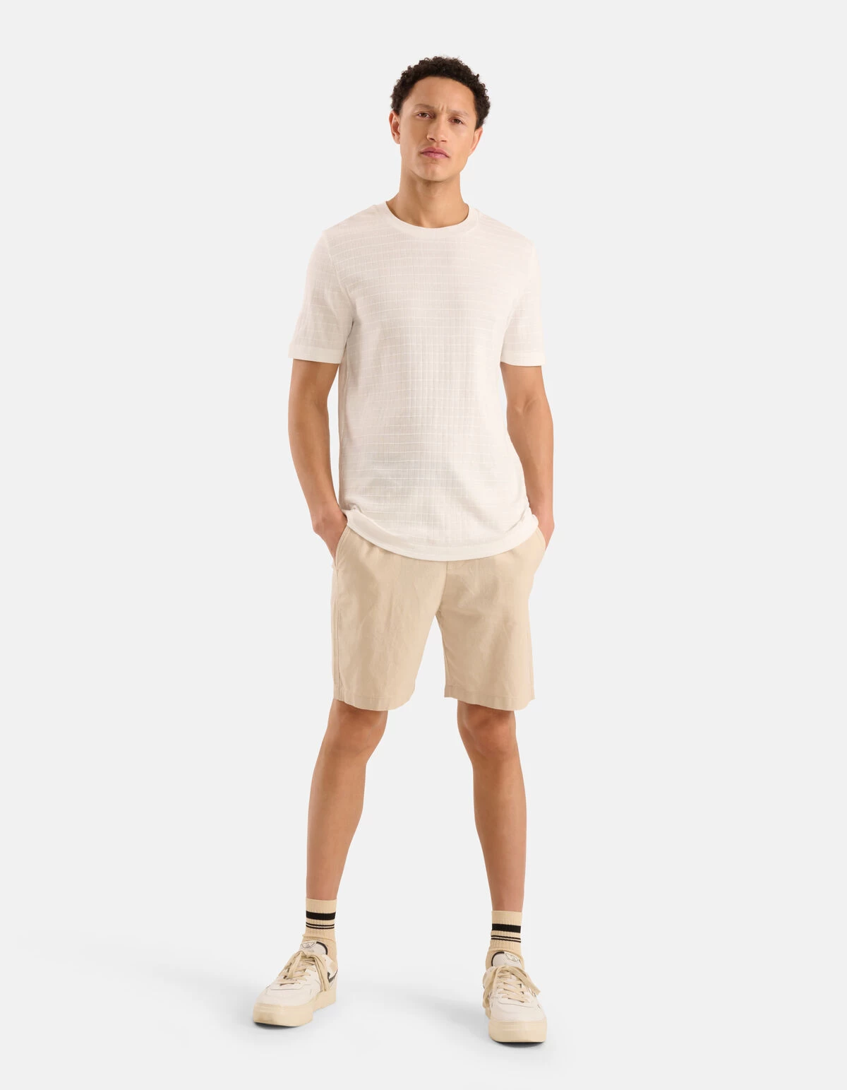 Structuur T-shirt Wit 1 Structuur T-shirt Wit