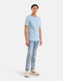 Structuur T-shirt Lichtblauw