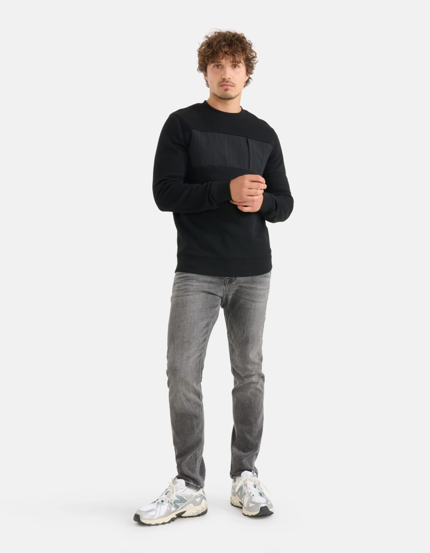 Gewatteerde Sweater Zwart 1 Gewatteerde Sweater Zwart