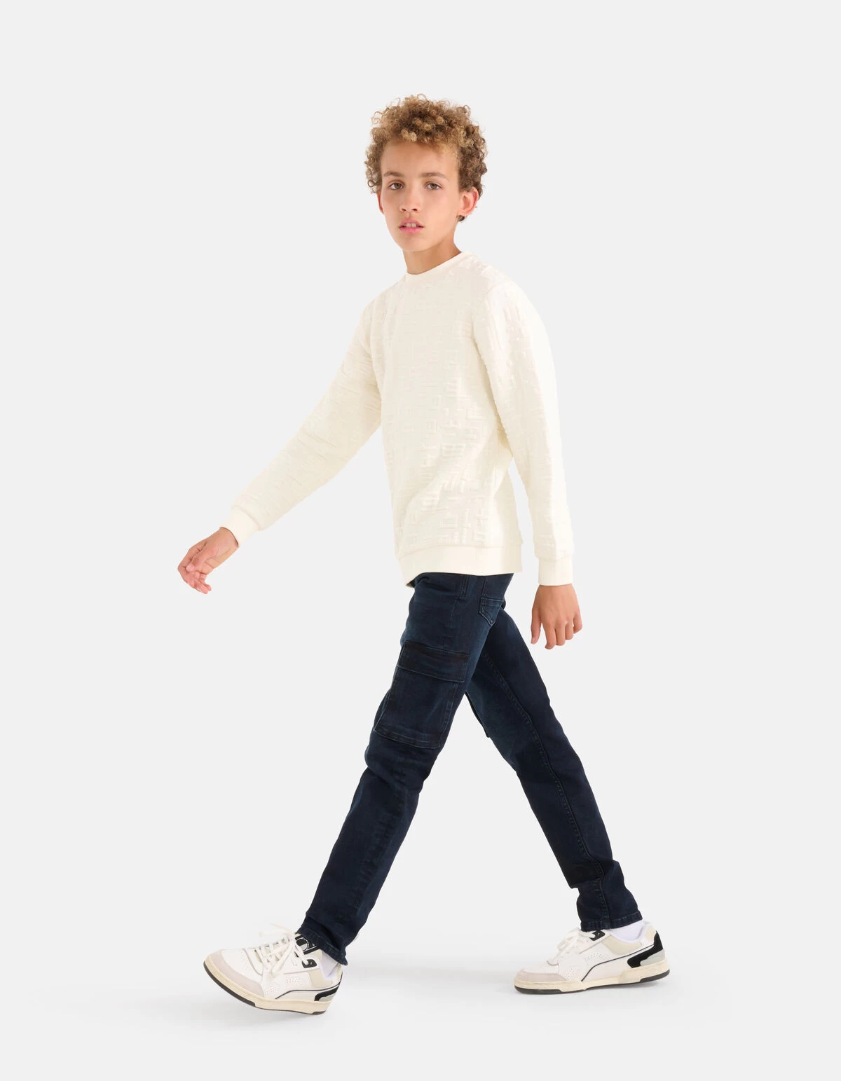 Structuur Sweater Gebroken Wit 1 Structuur Sweater Gebroken Wit