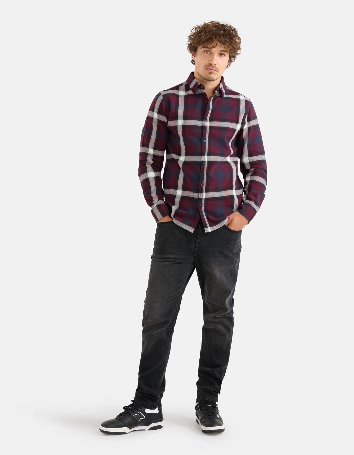 Ruiten Overhemd Bordeaux 1 Ruiten Overhemd Bordeaux