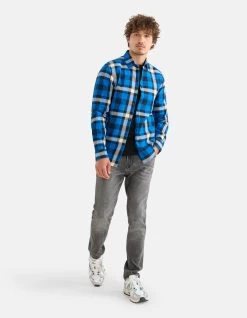 Ruiten Overhemd Blauw