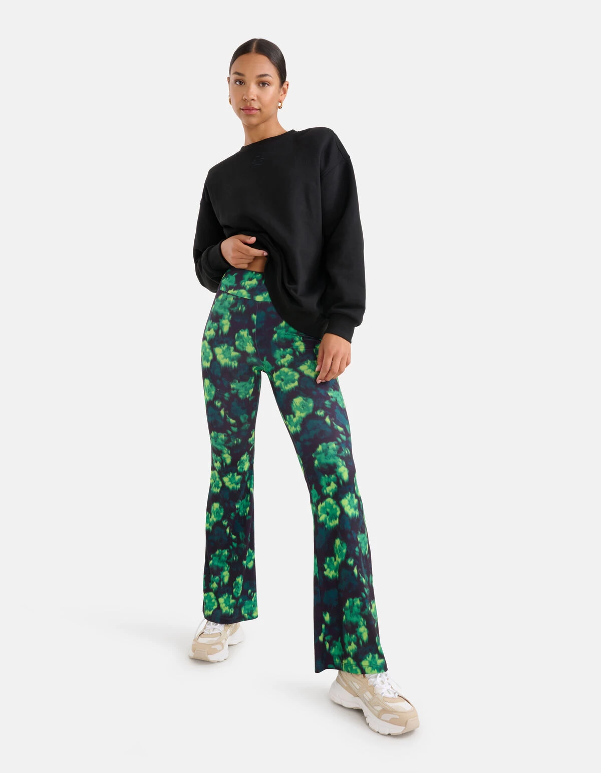 Flared Broek Groen 2 Flared Broek Groen - Afbeelding 2