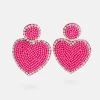 Beaded Heart Oorbellen Roze