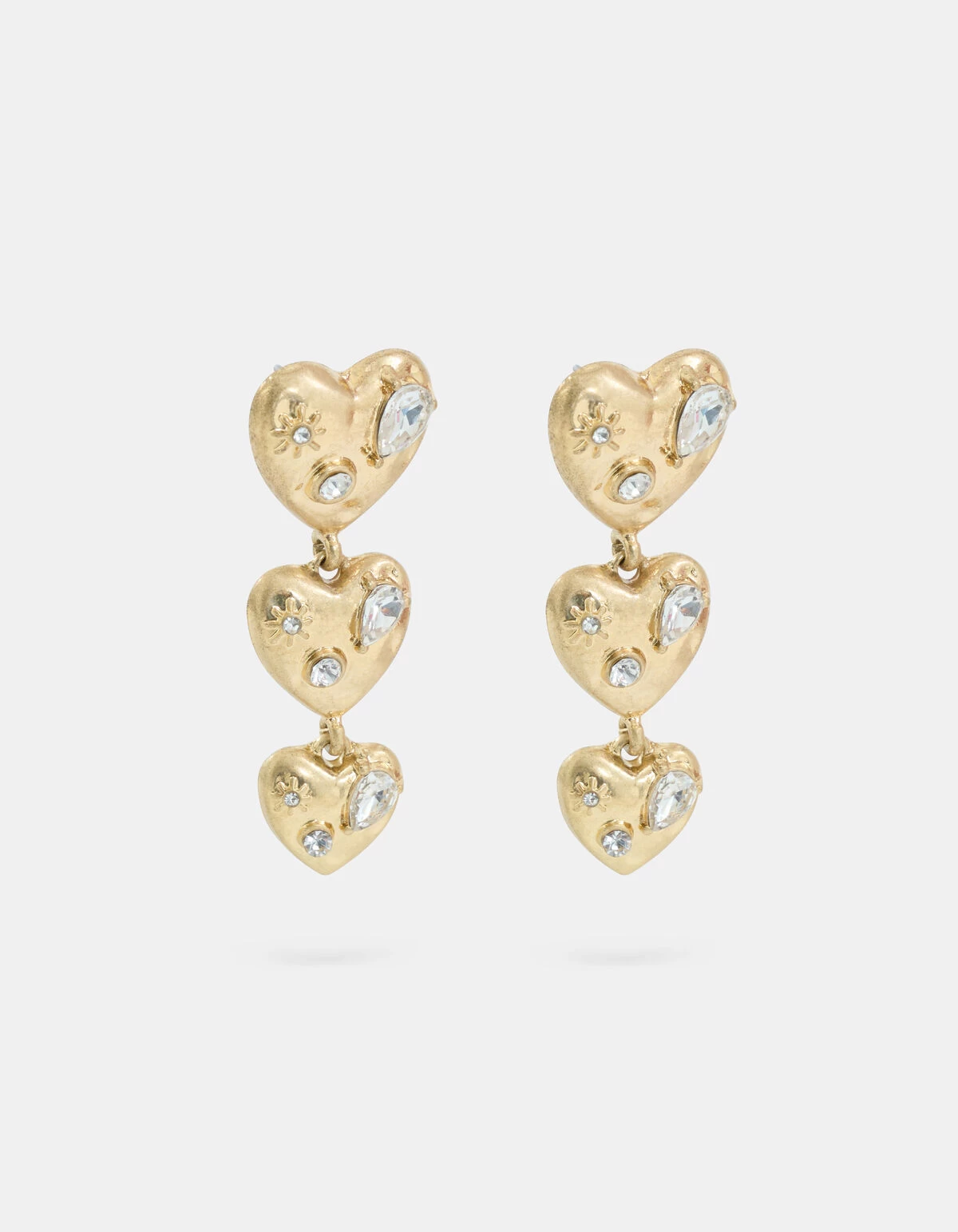 Multi Heart Oorbellen Goud 1 Multi Heart Oorbellen Goud