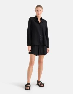 Structuur Blouse Zwart