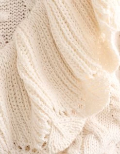 Ruffle Kabeltrui Gebroken Wit -Kleding Verkoop 08 1097930 2