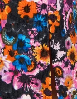 Bloemenprint Rib Flared Legging -Kleding Verkoop 08 1099537 71