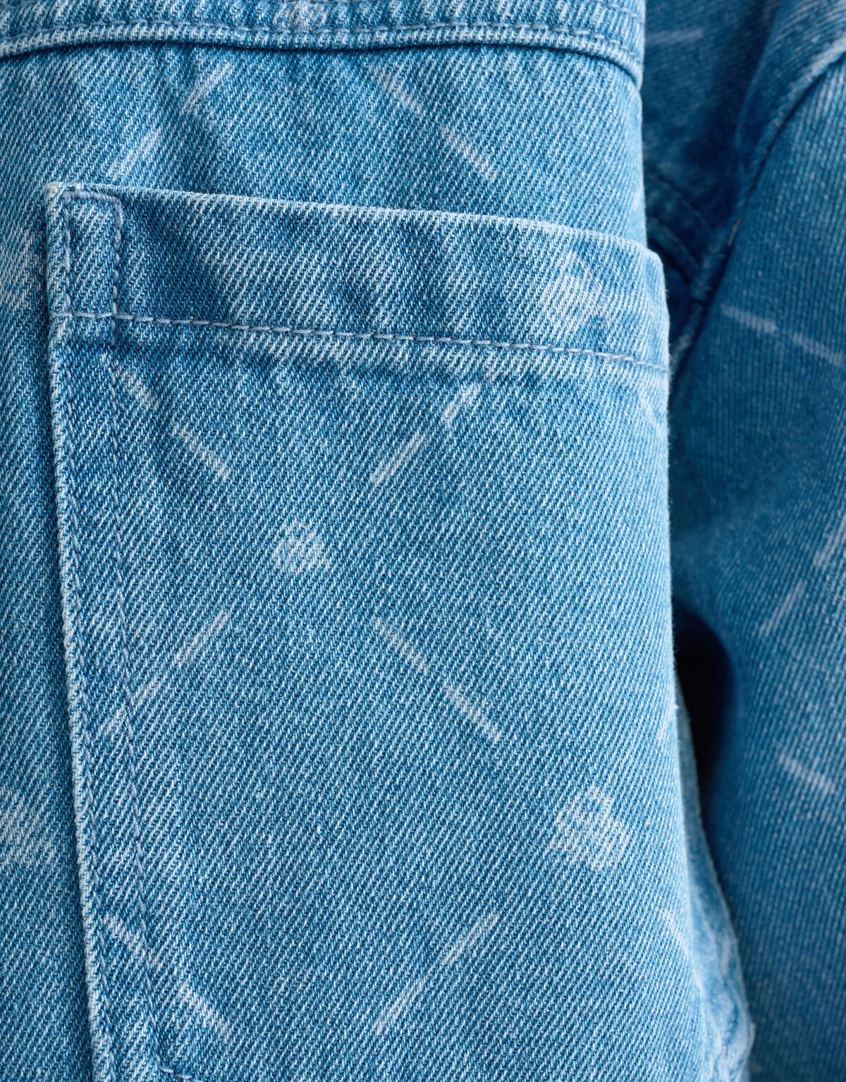 Printed Denim Blouse Blauw 7 Printed Denim Blouse Blauw - Afbeelding 7