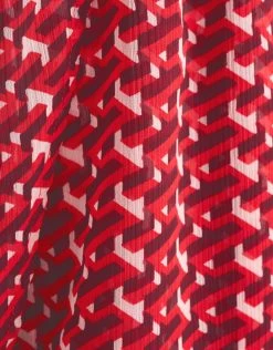 Retro Chiffon Jurk Rood -Kleding Verkoop 08 1101329 21