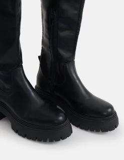 Chunky Stretch Laarzen Zwart 11 Chunky Stretch Laarzen Zwart -Kleding Verkoop 08 1101602 10