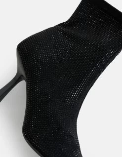 Strass Enkellaars Zwart 9 Strass Enkellaars Zwart -Kleding Verkoop 08 1101650 10