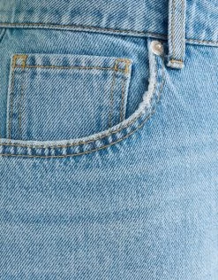 Denim Midi Rok Blauw -Kleding Verkoop 08 1101952 51