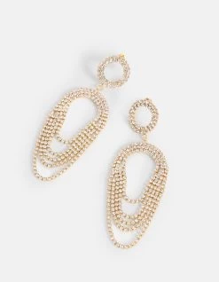 Strass Drape Oorbellen Zilver -Kleding Verkoop 08 1102316 17