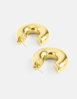 Bulky Hoop Oorbellen Goud -Kleding Verkoop 08 1102338 47