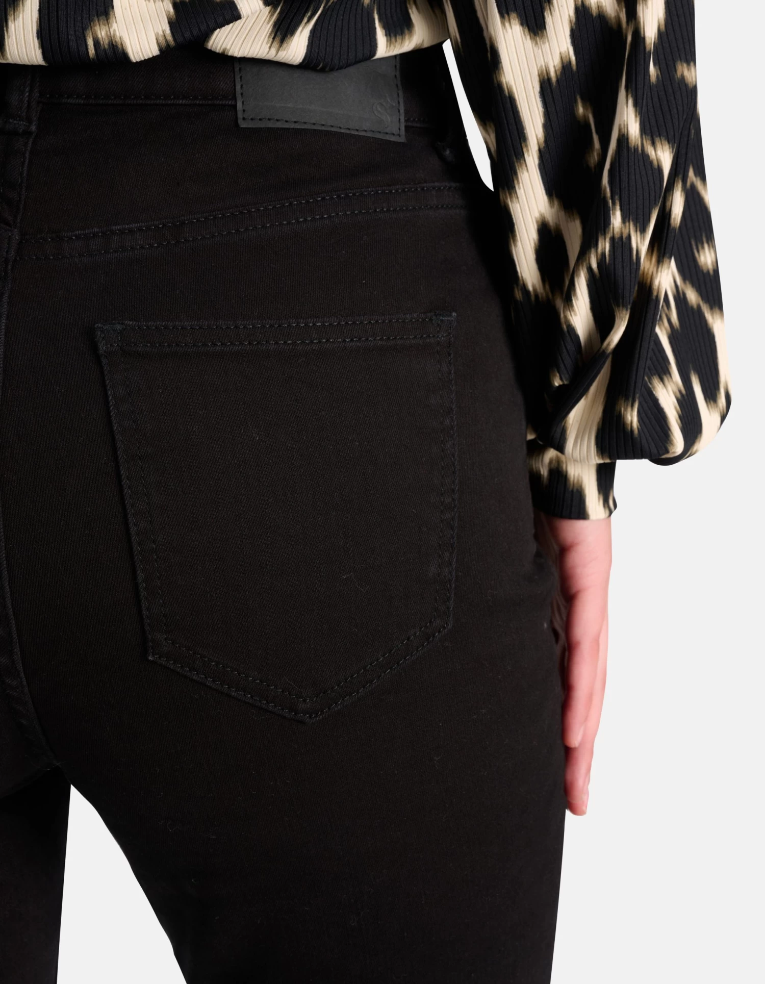 Flared Denim Jeans Zwart 4 Flared Denim Jeans Zwart - Afbeelding 4