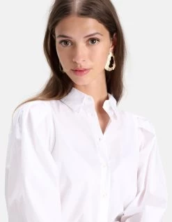 Klassieke Poplin Blouse Wit -Kleding Verkoop 09 1098852 1