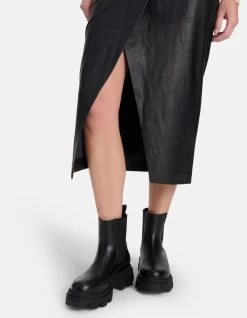 Vegan Leren Midi Rok Zwart -Kleding Verkoop 09 1098959 10