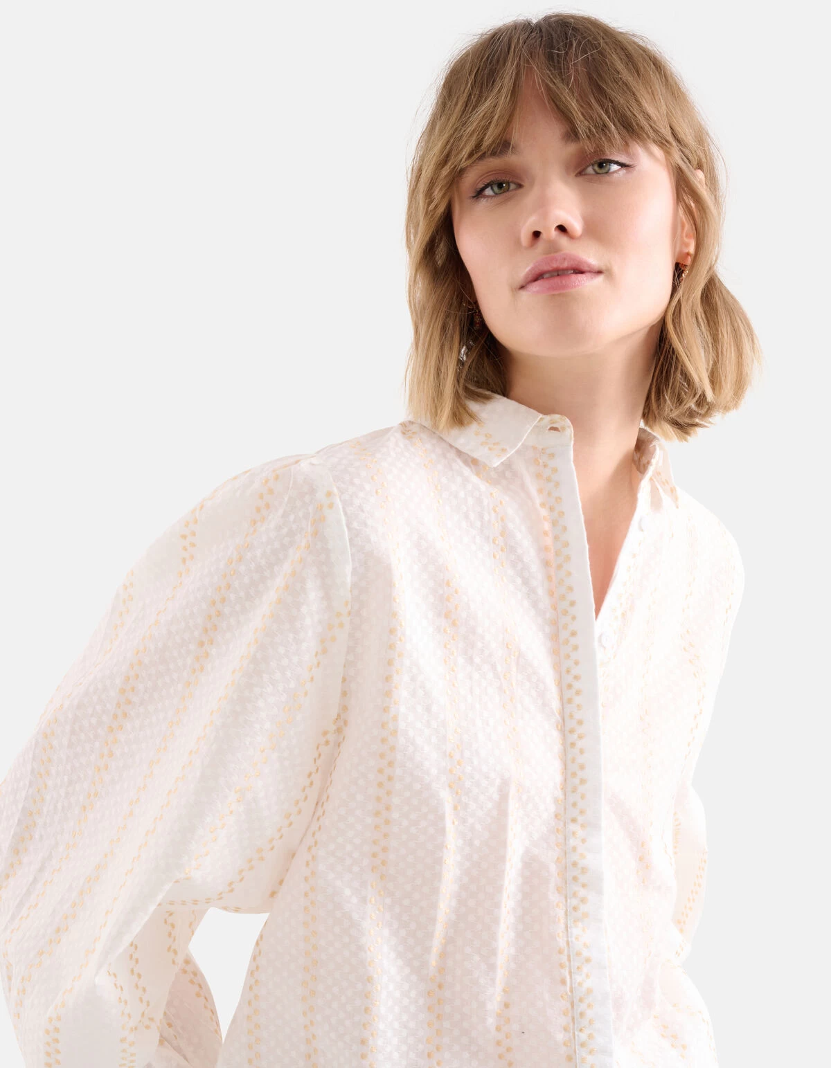 Lurex Blouse Gebroken Wit 4 Lurex Blouse Gebroken Wit - Afbeelding 4