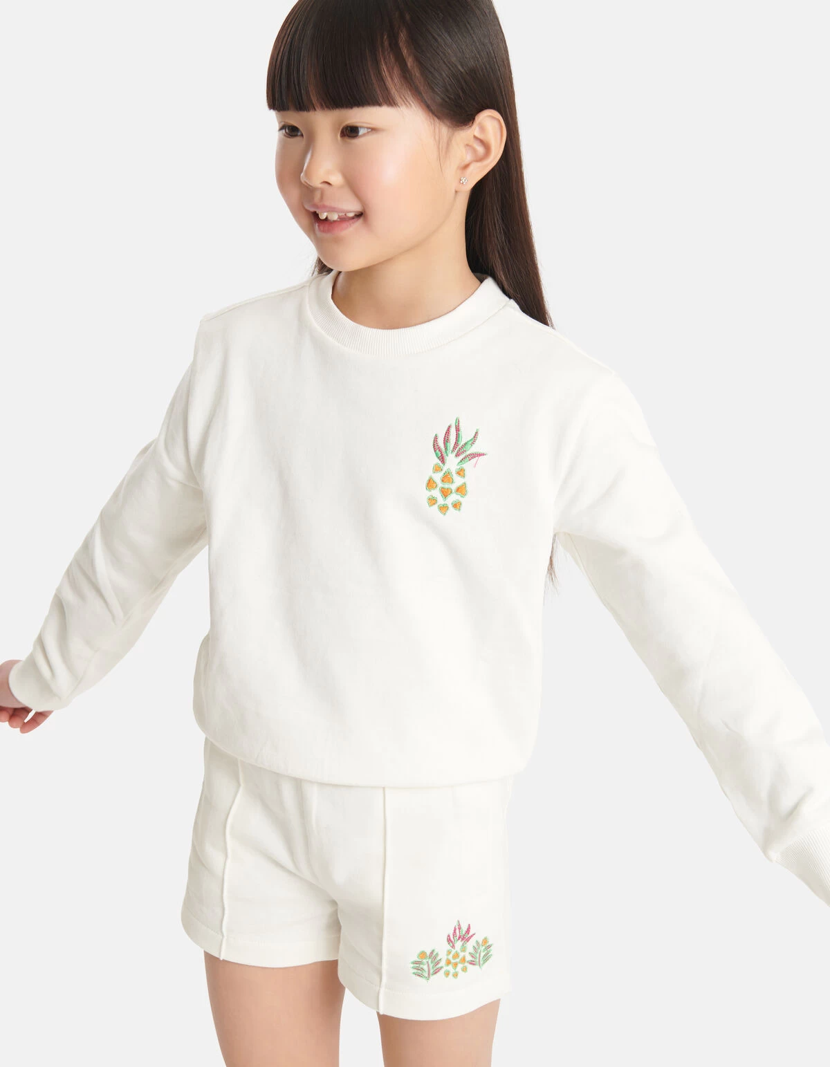 Geborduurde Short Gebroken Wit 2 Geborduurde Short Gebroken Wit - Afbeelding 2