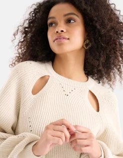 Cut Out Trui Gebroken Wit -Kleding Verkoop 09 1099877 2