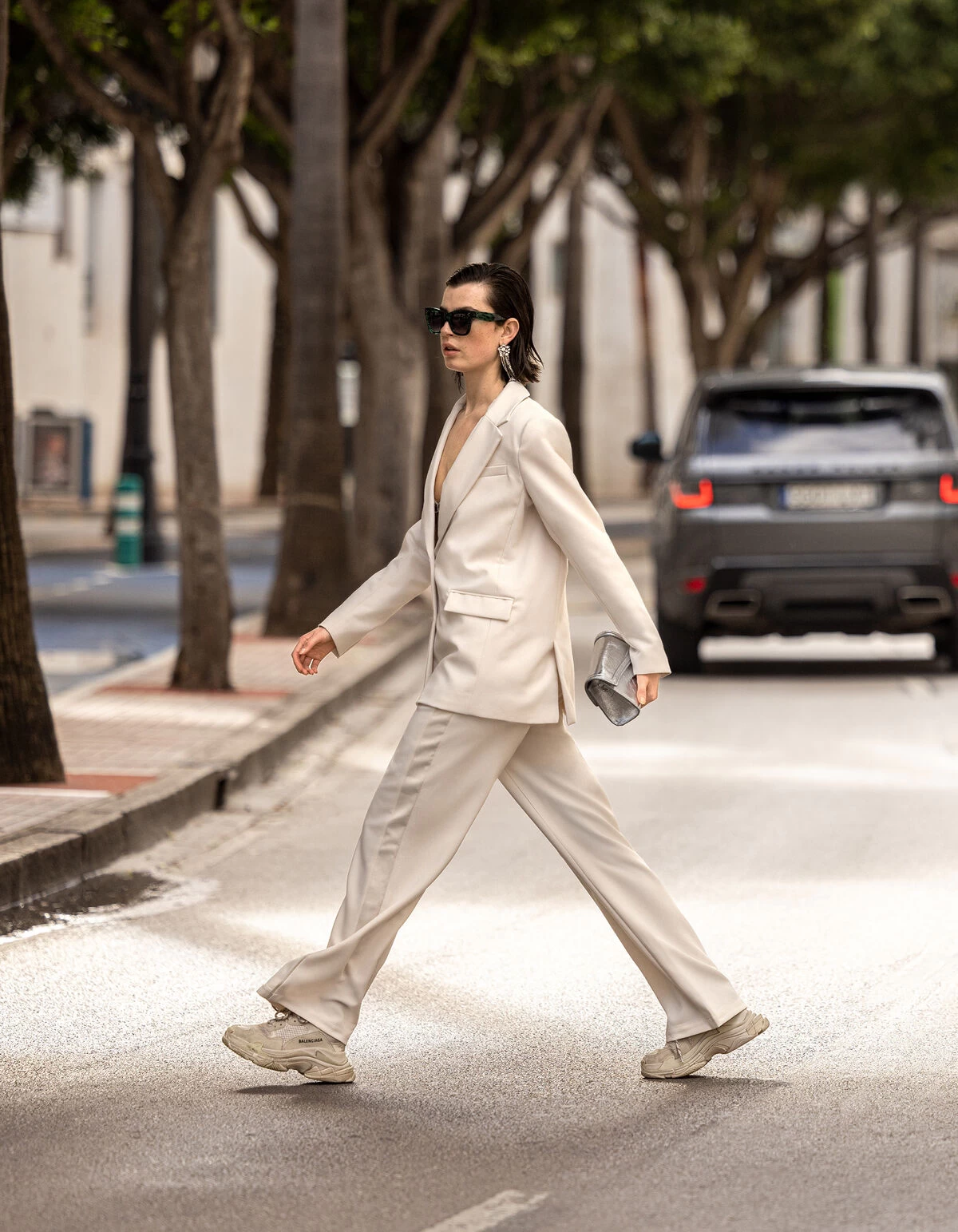 Wide Leg Stripe Pantalon Wit 3 Wide Leg Stripe Pantalon Wit - Afbeelding 3