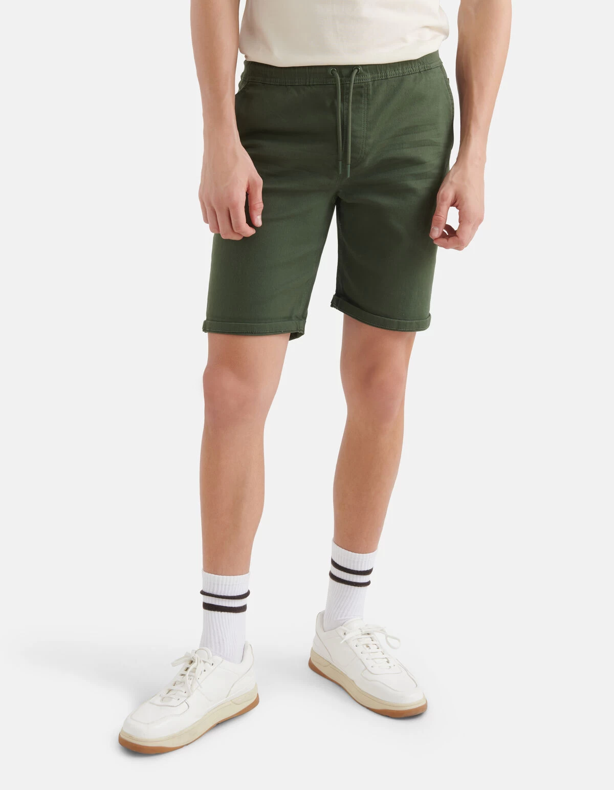 Jog Denim Short Olijfgroen 3 Jog Denim Short Olijfgroen - Afbeelding 3