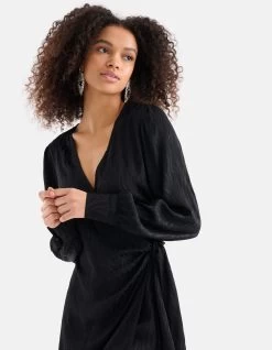 Jacquard Wikkeljurk Zwart -Kleding Verkoop 09 1100192 10