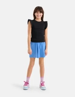 Ruffle Rib Top Zwart 12 Ruffle Rib Top Zwart -Kleding Verkoop 09 1100208 10