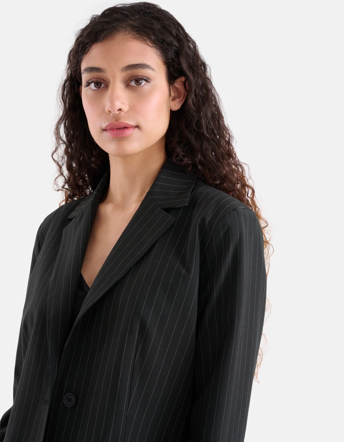 Pinstripe Blazer Zwart 4 Pinstripe Blazer Zwart - Afbeelding 4