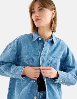 Printed Denim Blouse Blauw 13 Printed Denim Blouse Blauw -Kleding Verkoop 09 1100517 51
