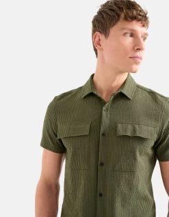 Gestreepte Seersucker Overhemd Groen 10 Gestreepte Seersucker Overhemd Groen -Kleding Verkoop 09 1100739 31