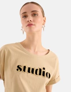 Artwork T-shirt Beige -Kleding Verkoop 09 1101161 83