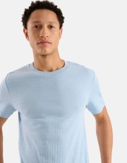 Structuur T-shirt Lichtblauw -Kleding Verkoop 09 1101193 50