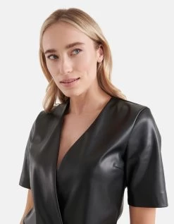 Vegan Leren Knot Jurk Zwart -Kleding Verkoop 09 1101219 10