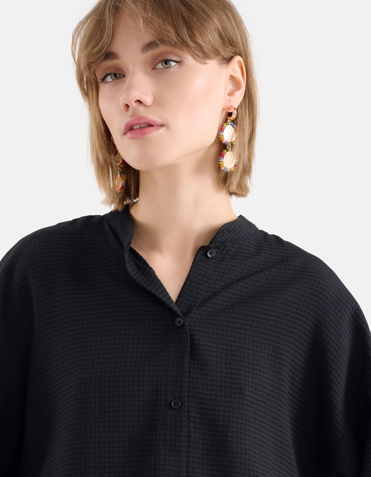 Relaxed Fit Blouse Zwart 4 Relaxed Fit Blouse Zwart - Afbeelding 4