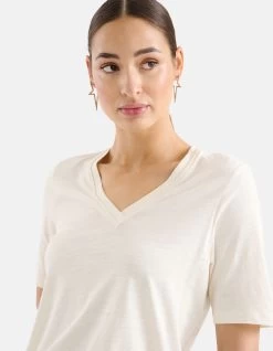 Basis V-hals T-shirt Wit -Kleding Verkoop 09 1101409 1