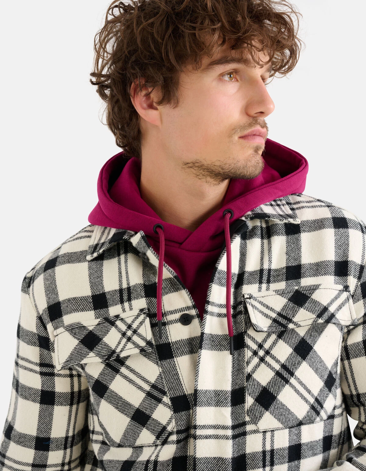 Ruiten Overshirt Zwart/Wit 4 Ruiten Overshirt Zwart/Wit - Afbeelding 4