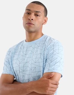 Printed T-shirt Lichtblauw -Kleding Verkoop 09 1101622 50