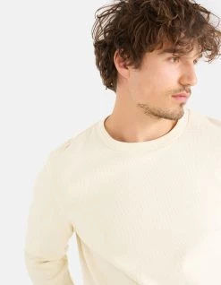 Structuur Longsleeve Gebroken Wit -Kleding Verkoop 09 1101636 2