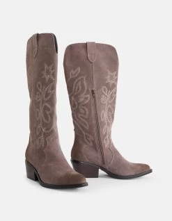 Suede Western Laarzen Taupe 7 Suede Western Laarzen Taupe -Kleding Verkoop 09 1101652 86