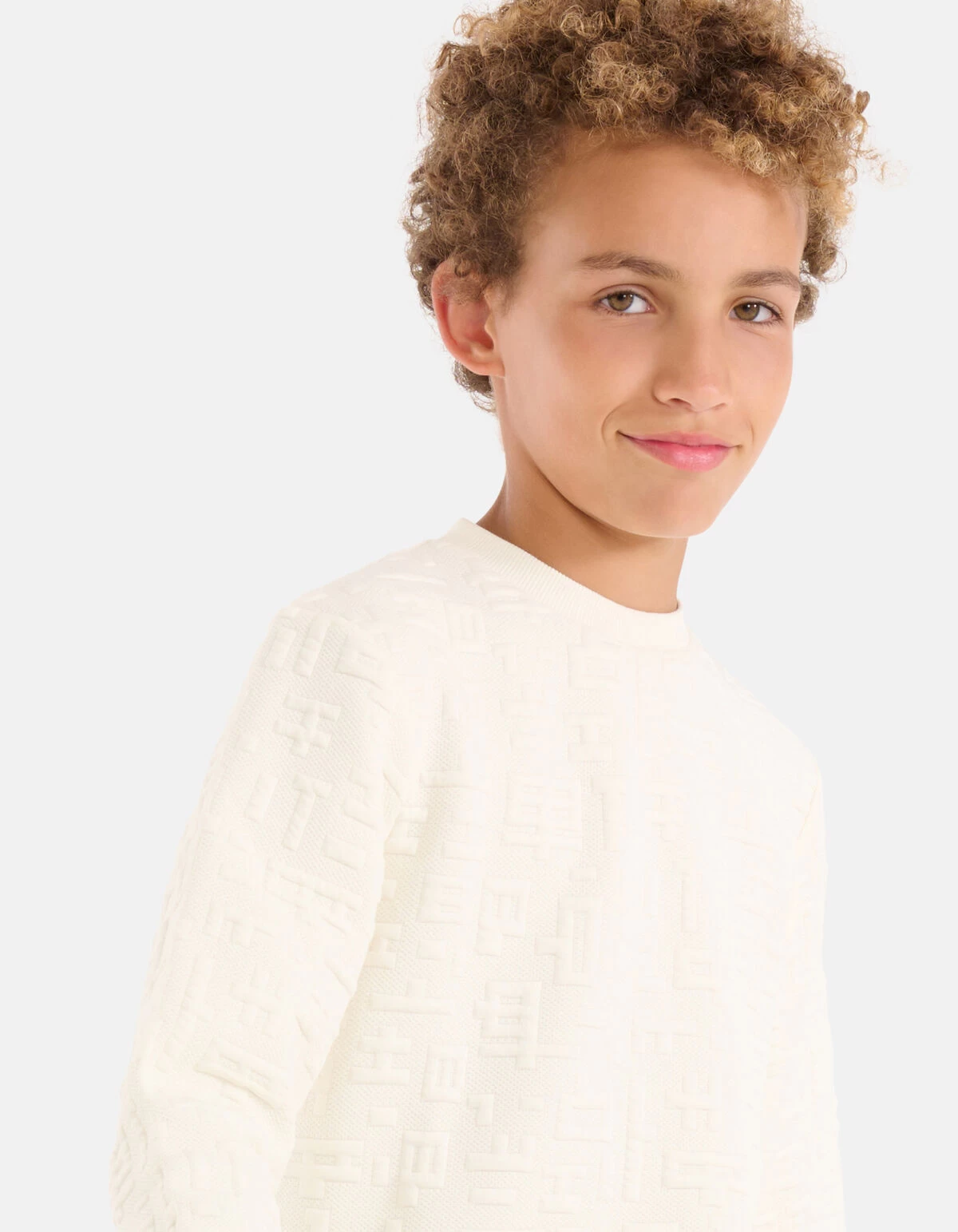 Structuur Sweater Gebroken Wit 3 Structuur Sweater Gebroken Wit - Afbeelding 3