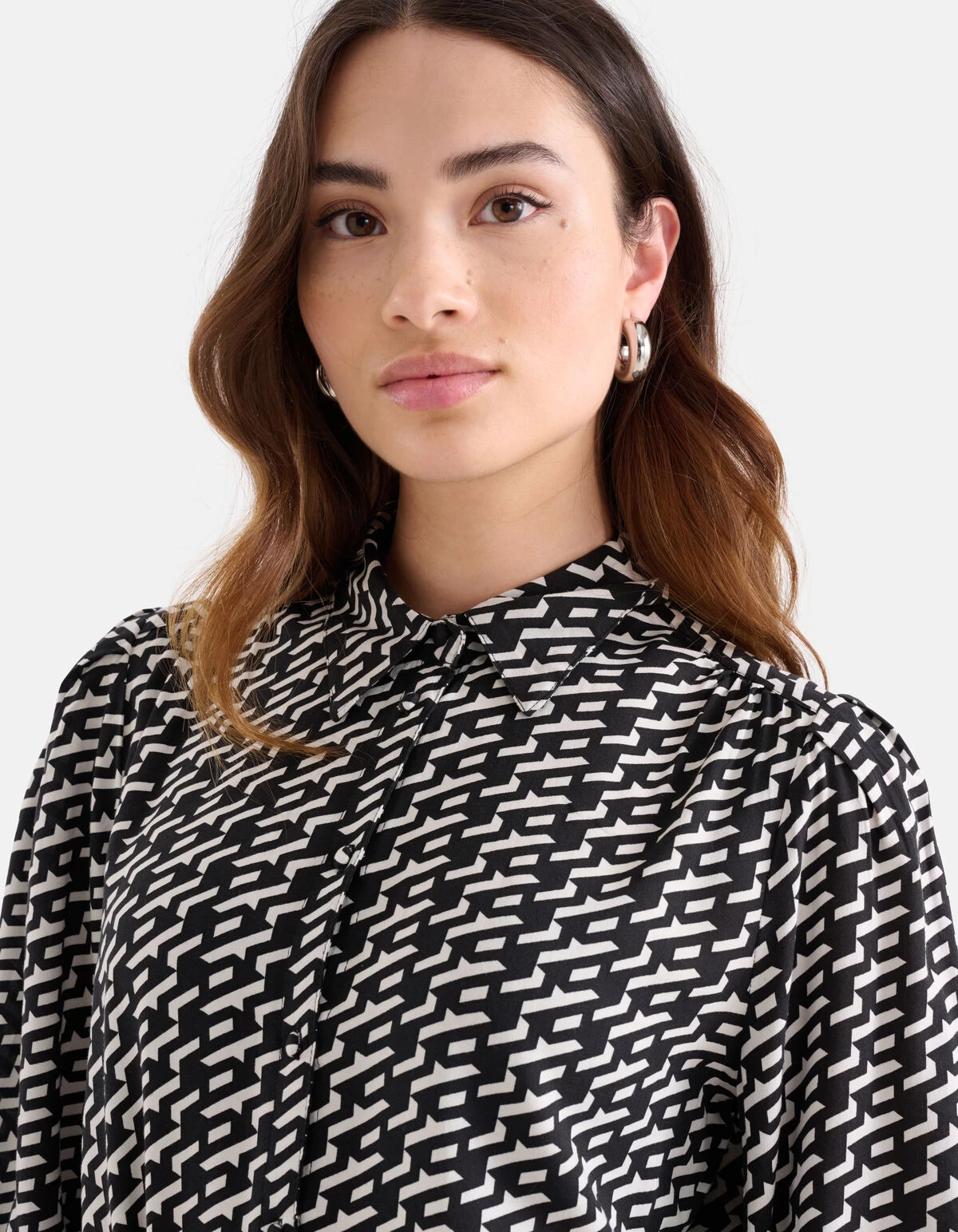 Grafische Midi Jurk Zwart 4 Grafische Midi Jurk Zwart - Afbeelding 4