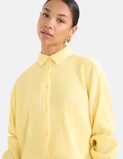 Crinkle Blouse Geel -Kleding Verkoop 09 1102506 41