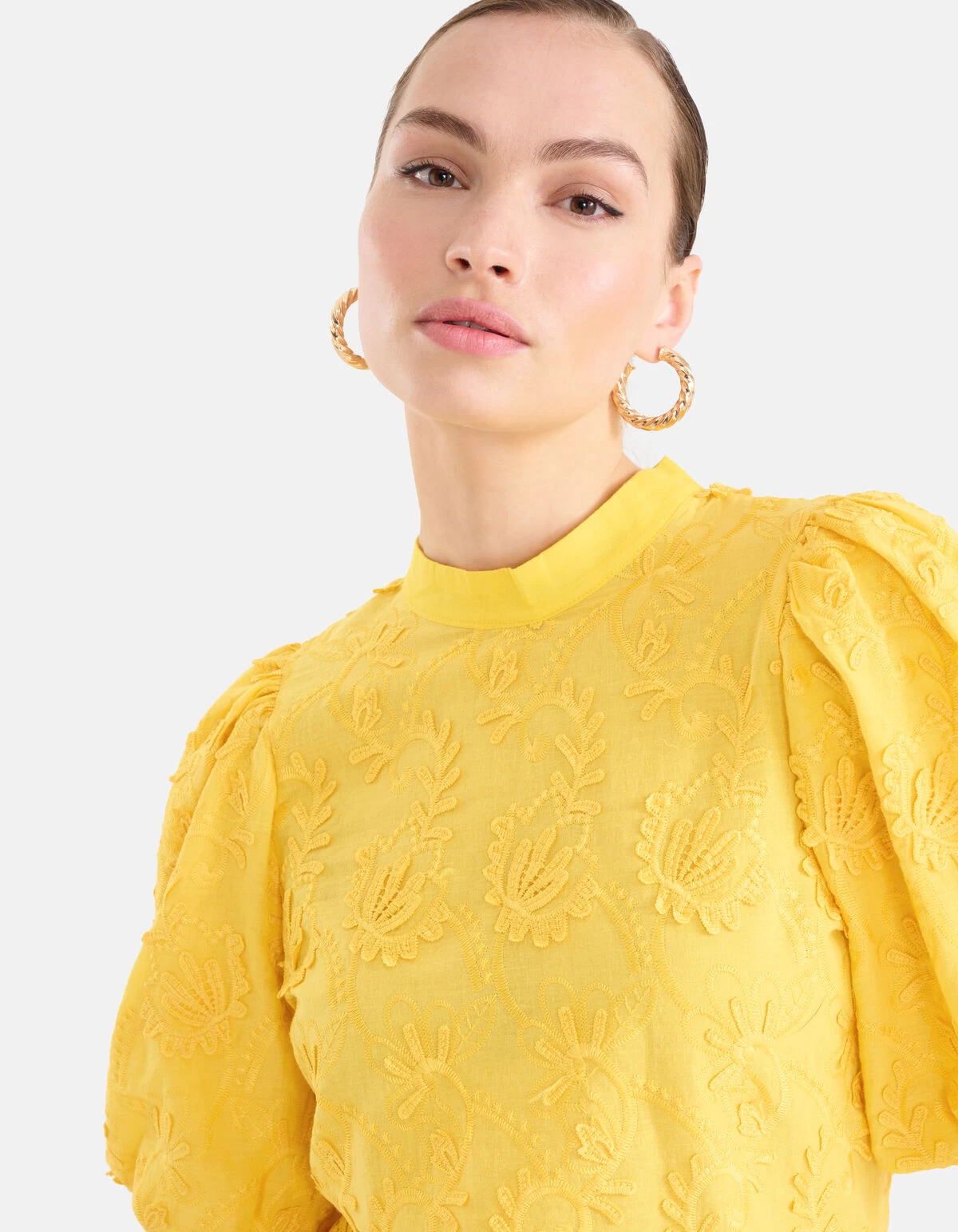 Embroidery Top Geel 4 Embroidery Top Geel - Afbeelding 4